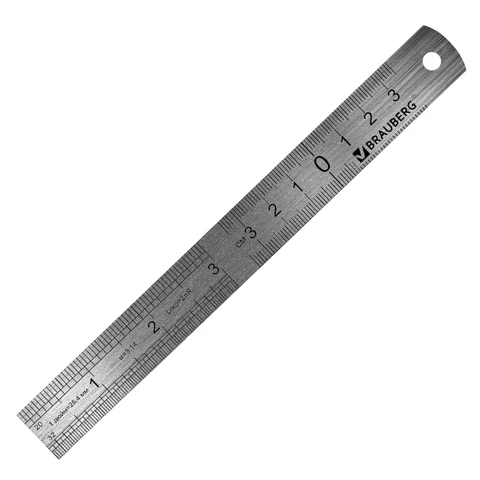 Линейки металлические КОМПЛЕКТ 3 шт. (15 см, 30 см, 50 см), BRAUBERG, 210810