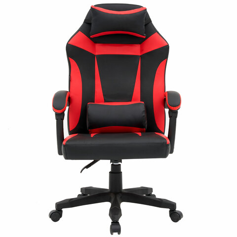 Кресло компьютерное CROMEX (КРОМЕКС) "Start GM-105", две подушки, экокожа, черное/красное, 532957