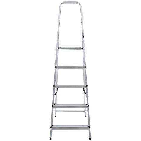 Стремянка алюминиевая 5 ступеней, высота площадки 1,04м, дуга безопасности 0,6м, площадка 26х26см, до 150кг, вес 4кг, НОВАЯ ВЫСОТА, 1110105