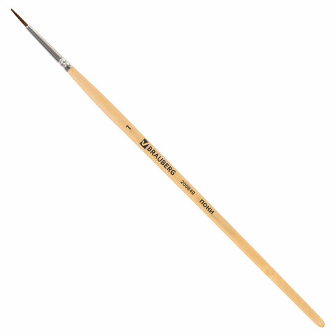 Кисть BRAUBERG, пони, круглая, №1, 200840