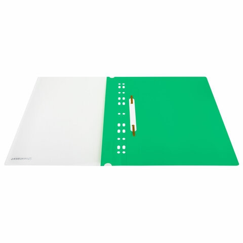 Скоросшиватель пластиковый с перфорацией BRAUBERG EXTRA, А4, 140/180 мкм, зеленый, 272896