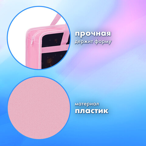 Папка на молнии с ручками BRAUBERG А4, 1 отделение, пластик, 80 мм, "Tiny beauty", 273367