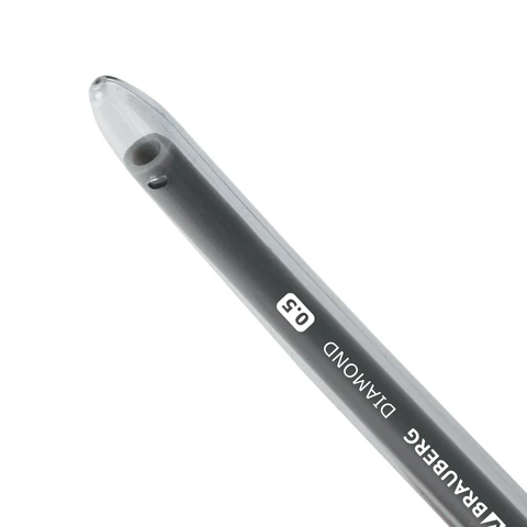 Ручка гелевая BRAUBERG DIAMOND, ЧЕРНАЯ, игольчатый узел 0,5 мм, линия письма 0,25 мм, 143379