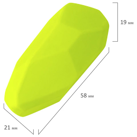 Ластик фигурный BRAUBERG "Stone", 58х21х19 мм, цвет ассорти, 228715