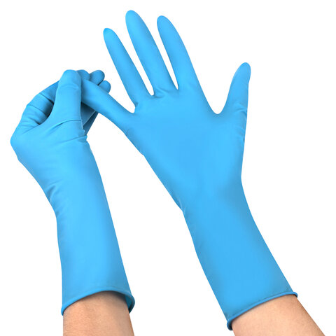 Перчатки латексные смотровые сверхпрочные SFM HIGH RISK LX 1160, Германия, 25 пар (50 штук), размер 7-8, M (средний)