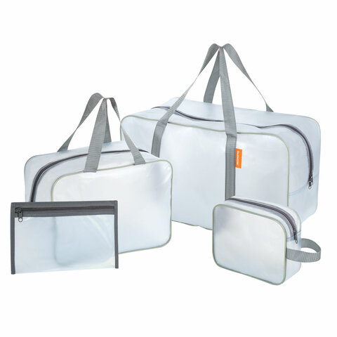 Сумки в роддом прозрачные матовые, НАБОР 3 шт.+1 шт. в подарок, 200 мкм ОСОБО ПЛОТНЫЕ, DASWERK (ДАСВЕРК), 608536