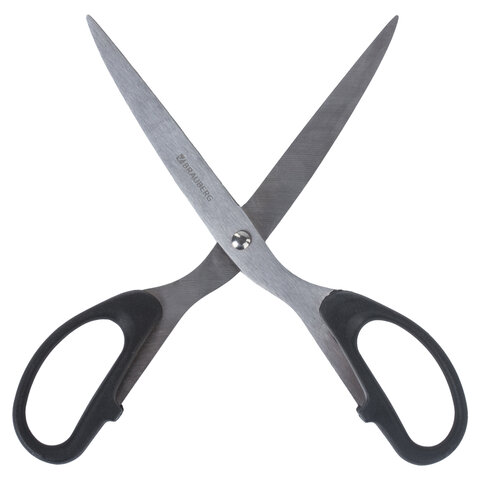 Ножницы BRAUBERG "Classic", 210 мм, чёрные, классической формы, 2-х сторонняя заточка, 230935