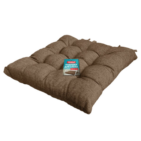 Подушка на стул "РОГОЖКА", 40x40 см, полиэстер, коричневая, PRIMILA (ПРИМИЛА) LUX, 700501