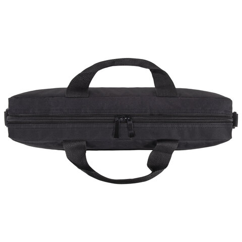 Сумка портфель BRAUBERG PRACTICAL с отделением для ноутбука 15,6", Grey line, черная, 29х40х7 см, 272604