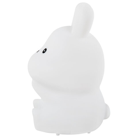Ночник силиконовый LED "Зайчик" 54x63x95 мм, белый свет/RGB, на батарейках (в комплекте), DASWERK (ДАСВЕРК), 238933