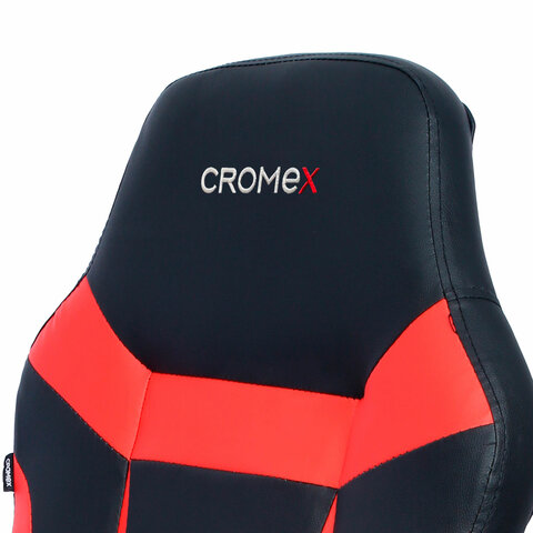 Кресло компьютерное CROMEX (КРОМЕКС) "Start GM-105", две подушки, экокожа, черное/красное, 532957
