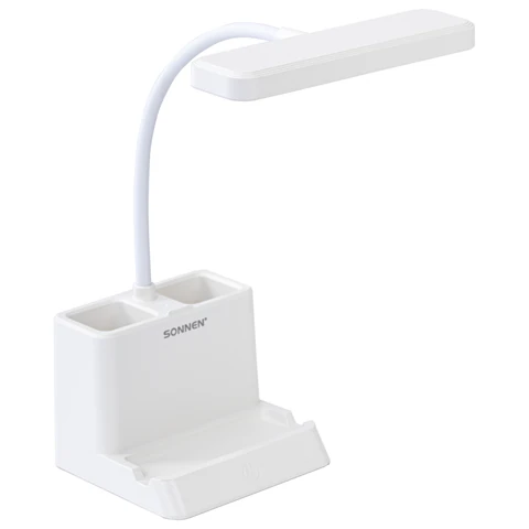Настольная лампа / светильник беспроводная SONNEN PT-302, органайзер, USB, LED, 3 Вт, 3 режима, 238783