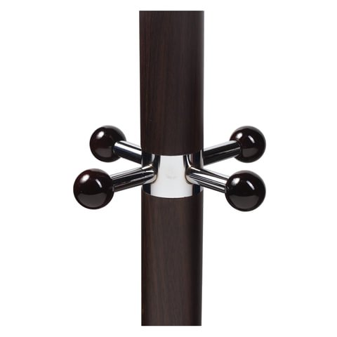 Вешалка-стойка BRABIX "CR-274", металл/мрамор, 1,8 м, на диске диаметром 36 см, 5 крючков + 4 дополнительных, венге, 601744