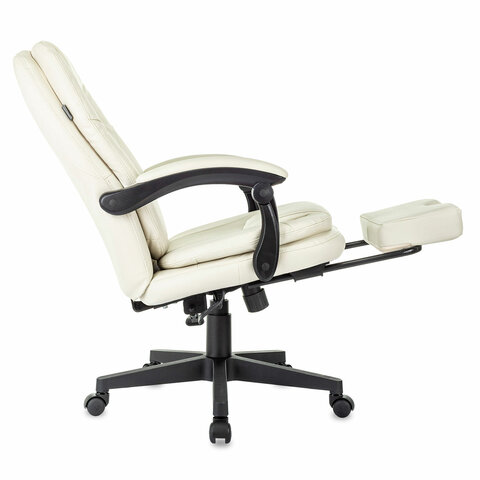 Кресло офисное CH-868N-BF, синхромеханизм, подставка для ног, экокожа, бежевое, 2018357