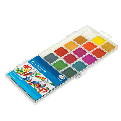 Краски акварельные ГАММА "Классическая", 24 цвета, медовые, пластиковый корпус, европодвес, 1009198