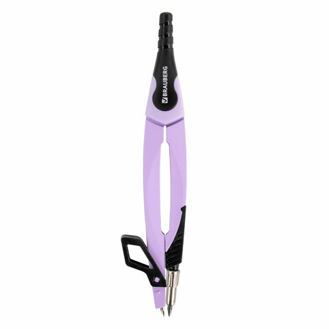 Циркуль с защитным колпачком BRAUBERG "ULTRA", 135 мм, лавандовый, блистер, 210819