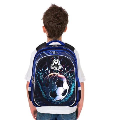 Рюкзак BRAUBERG KIDS FLOSSY, 2 отделения, 3 кармана, "Soccer Club", 3D-панель, 40х28х18 см, 273181