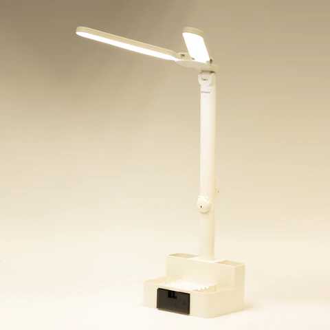 Настольная лампа / светильник беспроводная SONNEN PT-201, органайзер, USB, LED, 5 Вт, 3 режима, белый, 238781