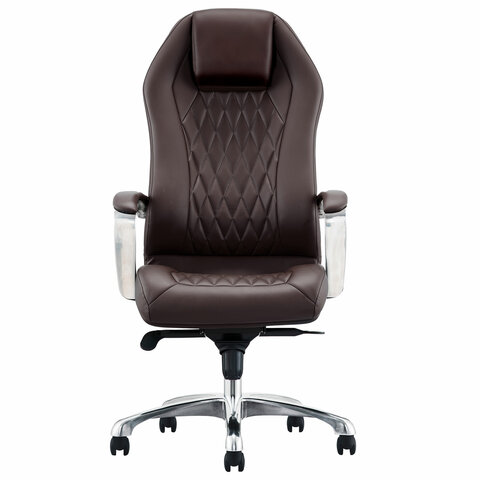 Кресло BRABIX PREMIUM "Aurus EX-705", мультиблок, алюминий, экокожа, коричневое, 532929