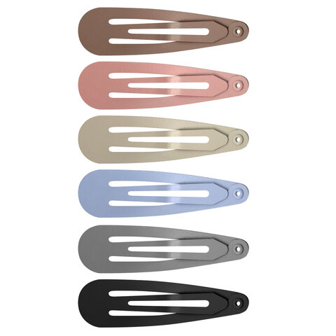 Заколки для волос НАБОР 12 шт., 5 см, клик-клак, матовый, пастельные цвета, MONTE VITA (МОНТЕ ВИТА), 457094