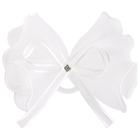Бант для волос 8х10 см, 10х12 см, 8 см на резинке, белый, АССОРТИ, MONTE VITA (МОНТЕ ВИТА), 457117