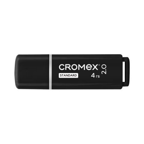 Флеш-диск 4 GB, CROMEX (КРОМЕКС) Standard USB 2.0, черный, 514156