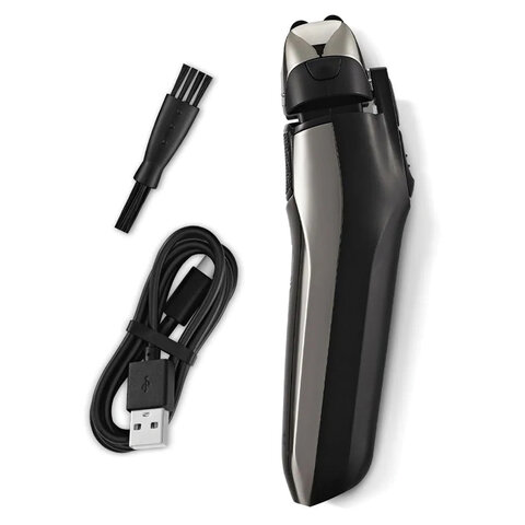 Электробритва сетчатая KITFORT KT-4138, 2 в 1, бритва-триммер, аккумулятор, сухое бритье, серебристая