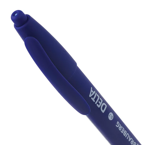 Ручка шариковая масляная автоматическая BRAUBERG "Delta", СИНЯЯ, soft-touch, узел 0,7 мм, линия письма 0,35 мм, 143339, OBPR365
