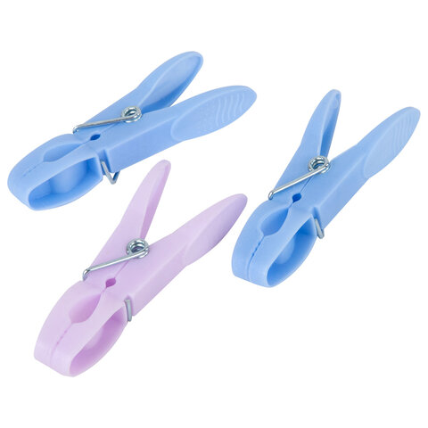 Прищепки бельевые 7,3 см, КОМПЛЕКТ 20 штук, пластик, ассорти, PRIMILA (ПРИМИЛА) CLASSIC, 700515