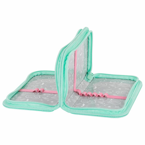 Пенал ПИФАГОР, 2 отделения, ламинированный картон, 19х11 см, "Funny cats", 273481