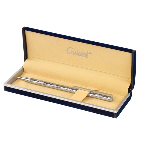 Ручка подарочная шариковая GALANT "ASTRON SILVER", корпус серебристый, детали хром, узел 0,7 мм, синяя, 143527