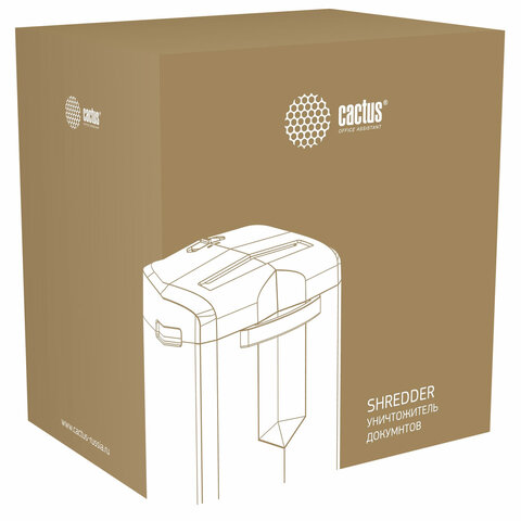 Уничтожитель (шредер) CACTUS CS-SH-15-20-4X35, 4 уровень секретности, фрагменты 4х35 мм, 15 листов, 20 л, CS-SH-15-204X35