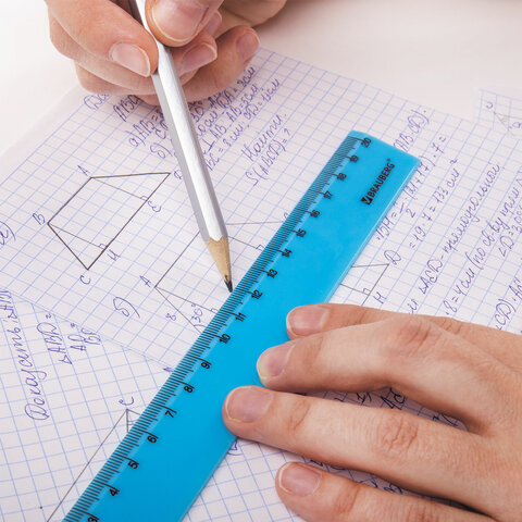 Линейка пластиковая 20 см, BRAUBERG "NEON", ассорти, пакет, 210773