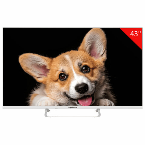 Телевизор TOPDEVICE TDTV43CS03U_WE, 43'' (109 см), 3840x2160, 4K, 16:9 SmartTV, Wi-Fi, Bluetooth, белый
