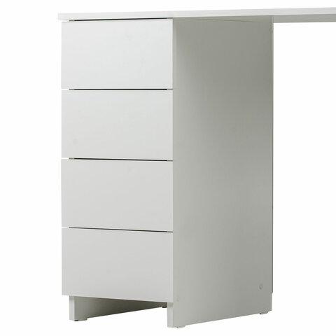 Стол письменный/компьютерный BRABIX "Scandi CD-016", 1100х500х750 мм, 4 ящика, белый, 641891, ЦБ013707-1