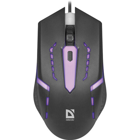 Мышь проводная DEFENDER Flash MB-600L, 800-1200 dpi, 4 кнопки + 1 колесо-кнопка, оптическая, черная, 52600