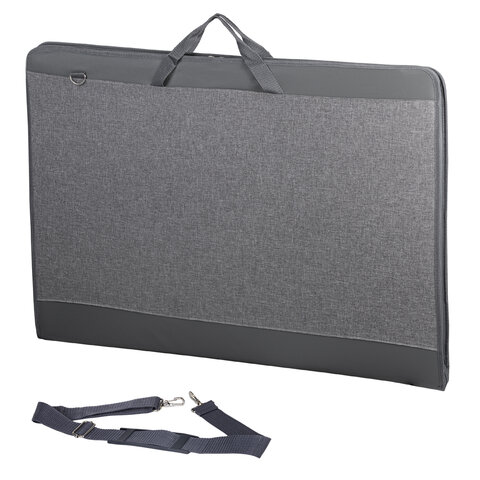 Папка-сумка для рисунков и чертежей каркасная А1 (64х90 см), экокожа, BRAUBERG ART CLASSIC, 272991