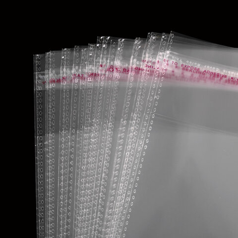 Пакет БОПП с клеевым клапаном, КОМПЛЕКТ 100 шт., 20х30+4 см, толщина 30 мкм, с усиленным швом