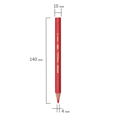 Карандаши цветные утолщенные BIC "Kids Evolution Triangle", 12 цветов, трехгранные, грифель 4 мм, 8297356, 82973511