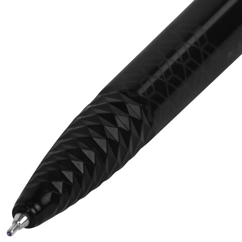Ручка шариковая масляная автоматическая BRAUBERG "BLACK PEN RT", СИНЯЯ, игольчатый наконечник 0,7 мм, линия письма 0,35 мм, 144326