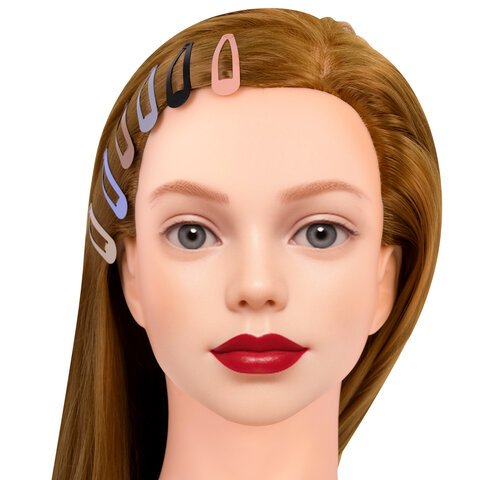 Заколки для волос НАБОР 12 шт., 5 см, клик-клак, матовый, пастельные цвета, MONTE VITA (МОНТЕ ВИТА), 457094