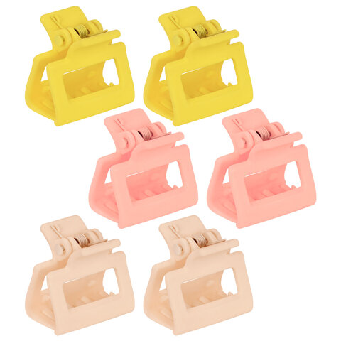 Крабы для волос НАБОР 6 шт., 2,5 см, soft touch, АССОРТИ, MONTE VITA (МОНТЕ ВИТА), 457029