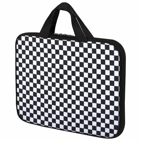 Папка на молнии с ручками BRAUBERG А4, 1 отделение, полиэстер, 20 мм, "Black and White", 272172