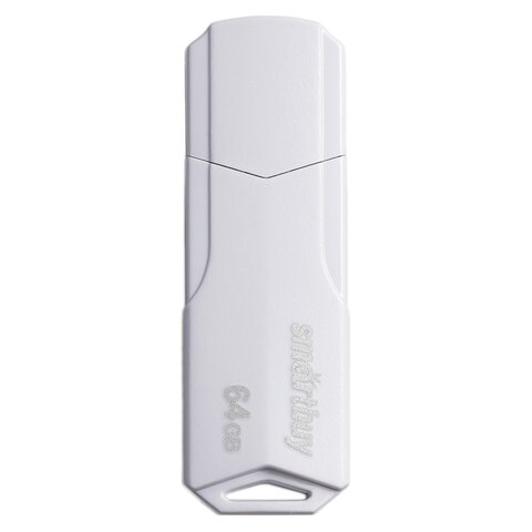 Флеш-диск 64 GB SMARTBUY Clue, USB 2.0, белый, SB64GBCLU-W