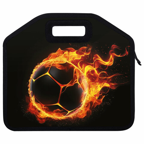 Папка-сумка ЮНЛАНДИЯ, 1 отделение, фетровые ручки, 34х30х11 см, "Fire ball", 273381