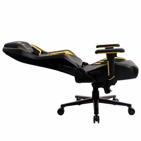 Кресло BRABIX PREMIUM "Tanos GM-180", мультиблок, 4D подлокотники, литой поролон, черное/желтое, 532953