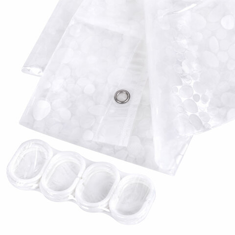 Штора для ванной комнаты WET STONES с 3D-эффектом водонепроницаемая, 180х180 см, LAIMA HOME, 608449