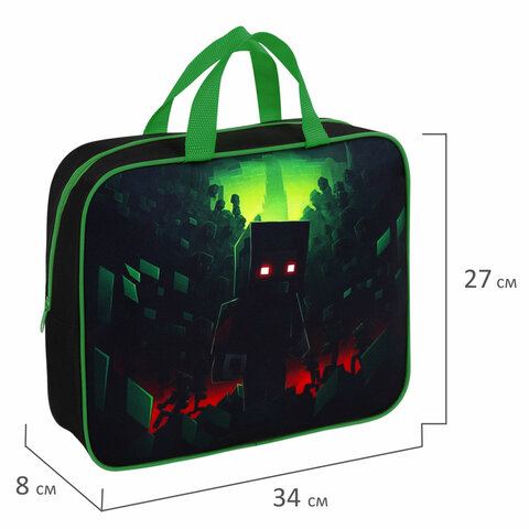 Папка на молнии с ручками BRAUBERG А4, 1 отделение, полиэстер, 80 мм, "Night warrior", 272183