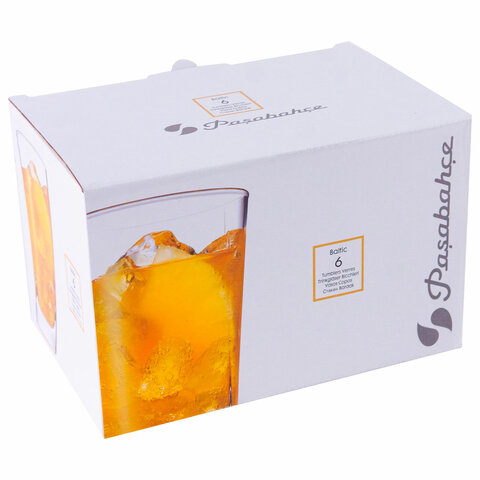 Стакан высокий, 290 мл, КОМПЛЕКТ 6 штук, стекло, PASABAHCE "БАЛТИК", фирменная подарочная упаковка, 41300
