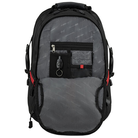 Рюкзак GERMANIUM "S-03" универсальный, с отделением для ноутбука, увеличенный объем, черный, 46х32х26 см, 226949